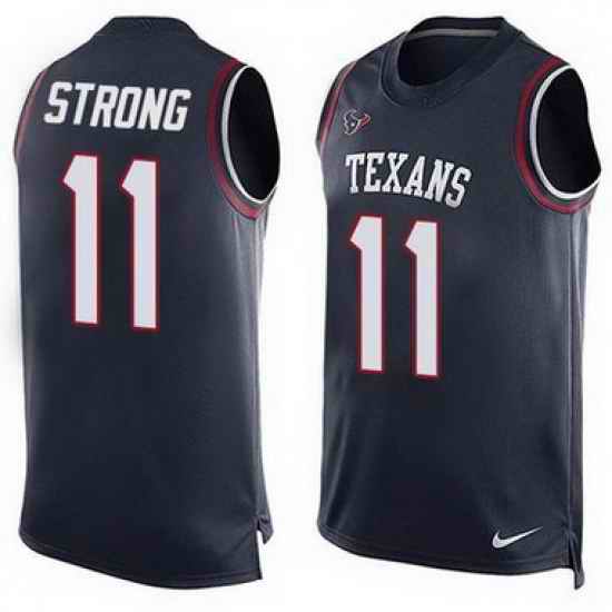 Nike Texans #11 Jaelen Strong Navy Blue Team Color Mens Stitched NFL Limited Tank Top J